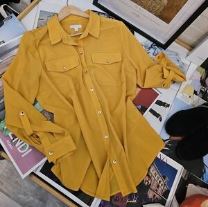 Charter Club Button Up Long Sleeve Blouse